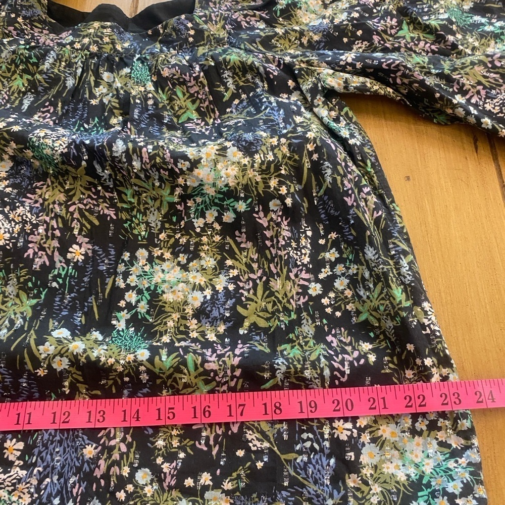 Lauren Conrad Women’s Floral Colorful Cotton Top Sleeves 2/3 size medium - Picture 6 of 12
